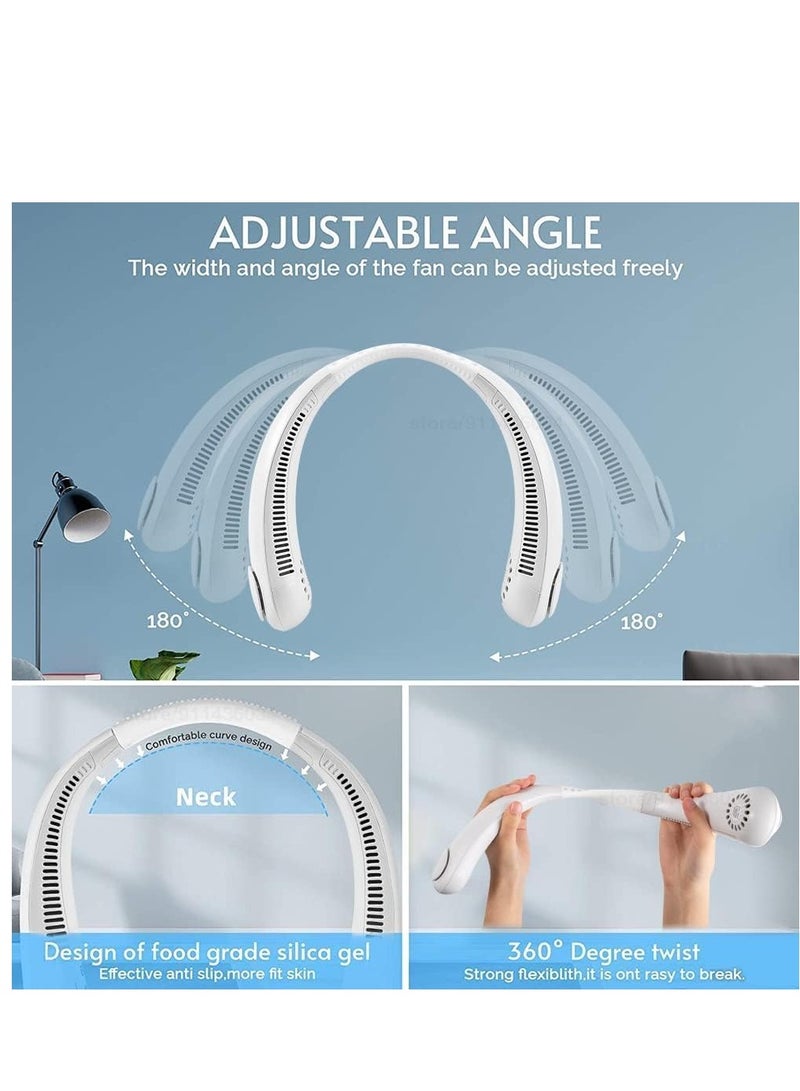 ELTRAZONE Portable Neck Fan Hands Free Bladeless Neck Fan, 360° Cooling Hanging Fan, USB Rechargeable Personal Neck Fan, Headphone Design Neck Air Conditioner with 3 Wind Speed for Outdoor Indoor - Image 5