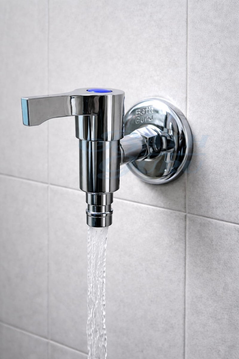 BATH GURU Washing Machine Tap | Durable Wall Mounted Zinc Faucet with Ergonomic Plastic Handle | Sleek Chrome Finish Water Tap for Bathroom & Garden | Reliable Nozzle Tap for Home Use - Image 2
