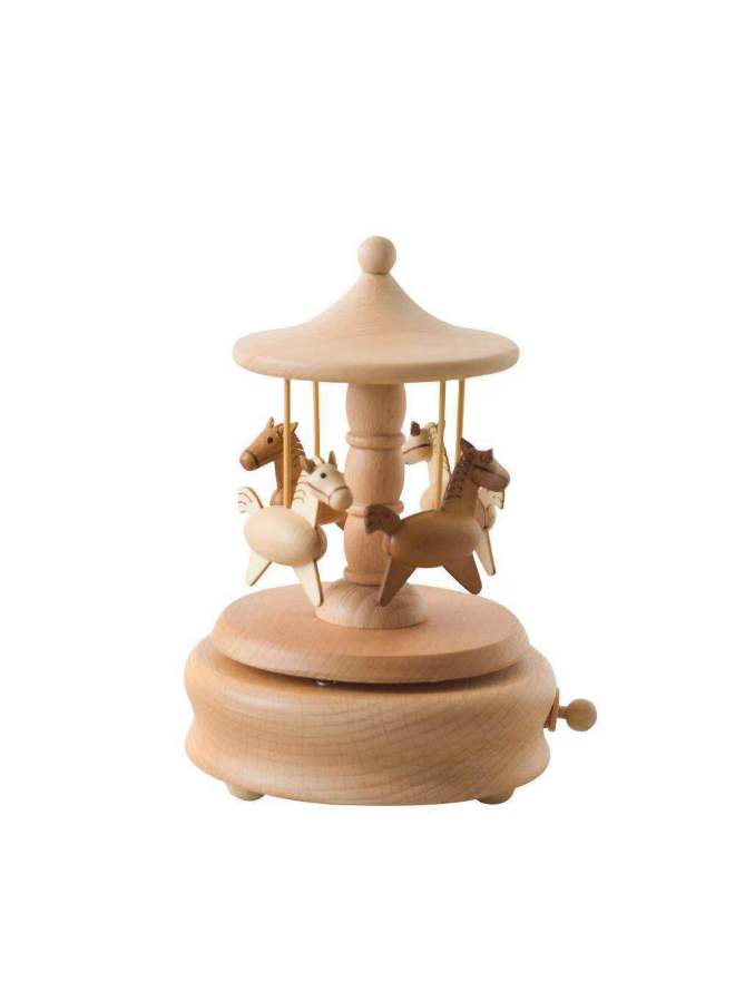 Wooden Music Box Ornaments Birthday Gift Carousel Crafts Music Box Graduation Gift - Image 5