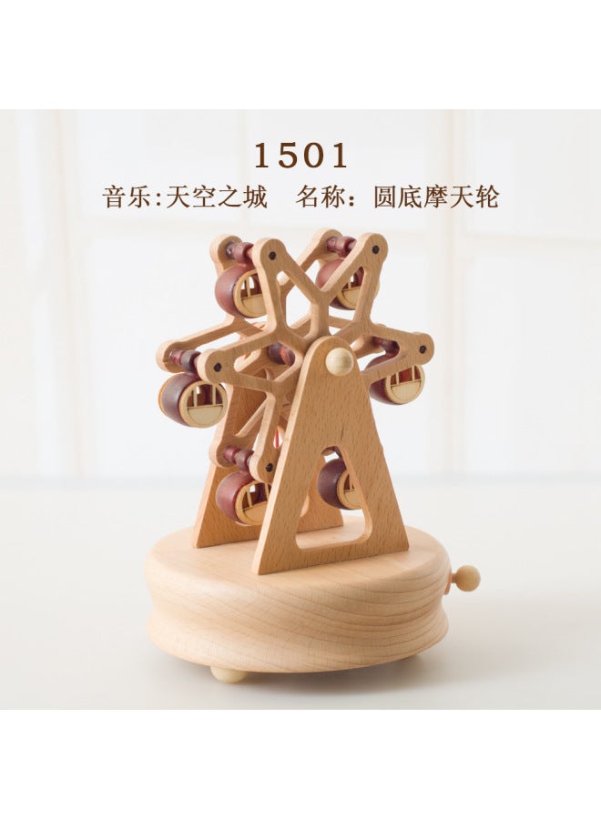 Wooden Music Box Ornaments Birthday Gift Carousel Crafts Music Box Graduation Gift - Image 1