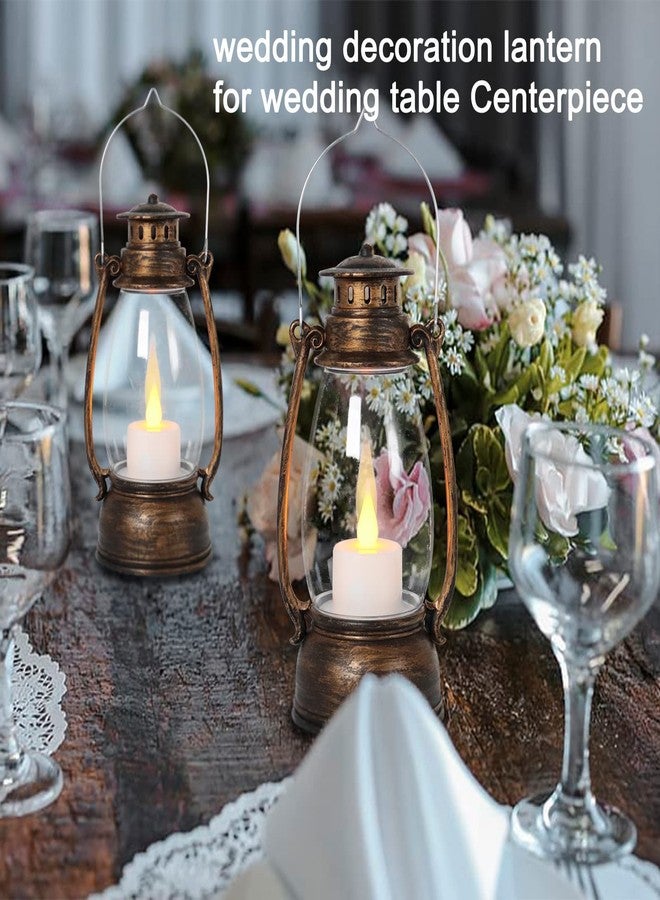 Reperla Vintage Lantern Decor, 4-Pack Flickering LED Candle Lantern with Remote Small Sized Lantern Indoor Outdoor Hanging Lanterns for Wedding Centerpiece,Halloween,Christmas,Farmhouse Decorations - Image 4