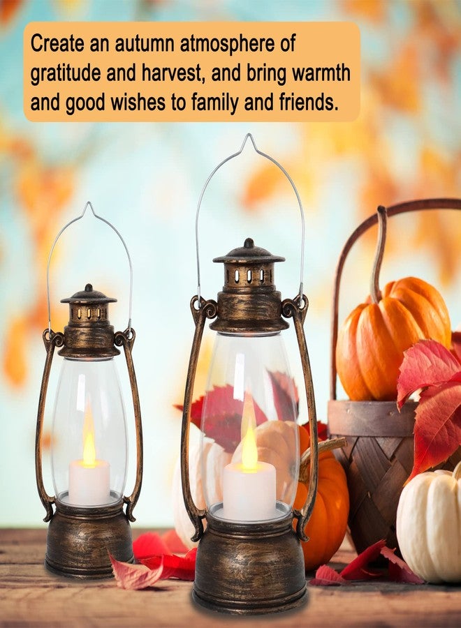 Reperla Vintage Lantern Decor, 4-Pack Flickering LED Candle Lantern with Remote Small Sized Lantern Indoor Outdoor Hanging Lanterns for Wedding Centerpiece,Halloween,Christmas,Farmhouse Decorations - Image 3