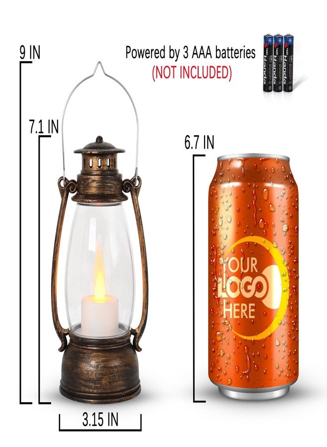 Reperla Vintage Lantern Decor, 4-Pack Flickering LED Candle Lantern with Remote Small Sized Lantern Indoor Outdoor Hanging Lanterns for Wedding Centerpiece,Halloween,Christmas,Farmhouse Decorations - Image 2