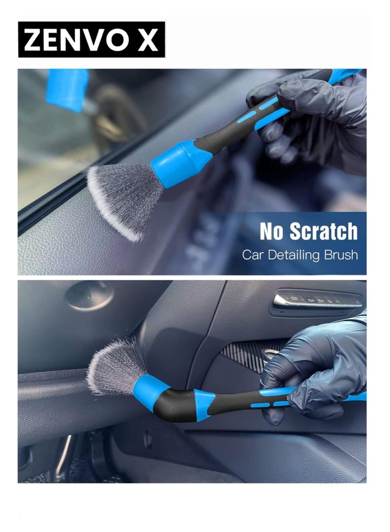 zenvo X Car Duster Kit, 3 Pack Car Detailing Brush Set with Extendable Microfiber Dust Brush & Scratch-Free Car Dash Duster & Soft Car Interior Brush for Vehicles, Motorcycle, and Home Cleaning Tools  - Image 5