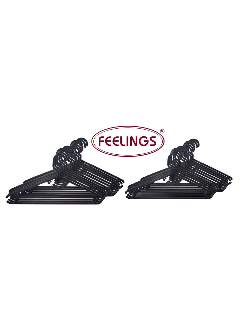 Feelings شماعة مشاعر بلاستيك قوس أسود مجموعة 24 قطعة  - Image 5