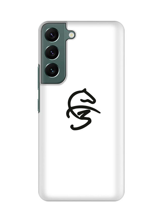 Stylizedd Case for Samsung Galaxy S22 5G Slim Snap Classic Series Shield Matte Finish Print -  Faz3 Icon White - Image 1