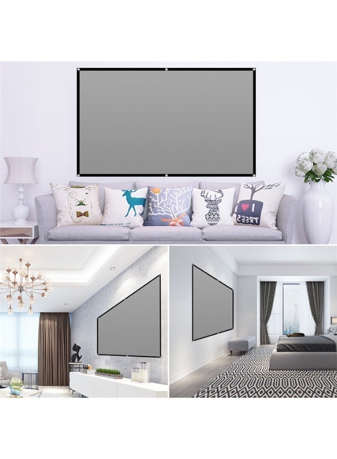120-inch Projector Screen, Portable 16:9 4K Reflective Fabric Cloth Projection Gray Screen For 1LCD Series Movie Video Home Projectors Easy to Install without Drilling Holes - Image 3