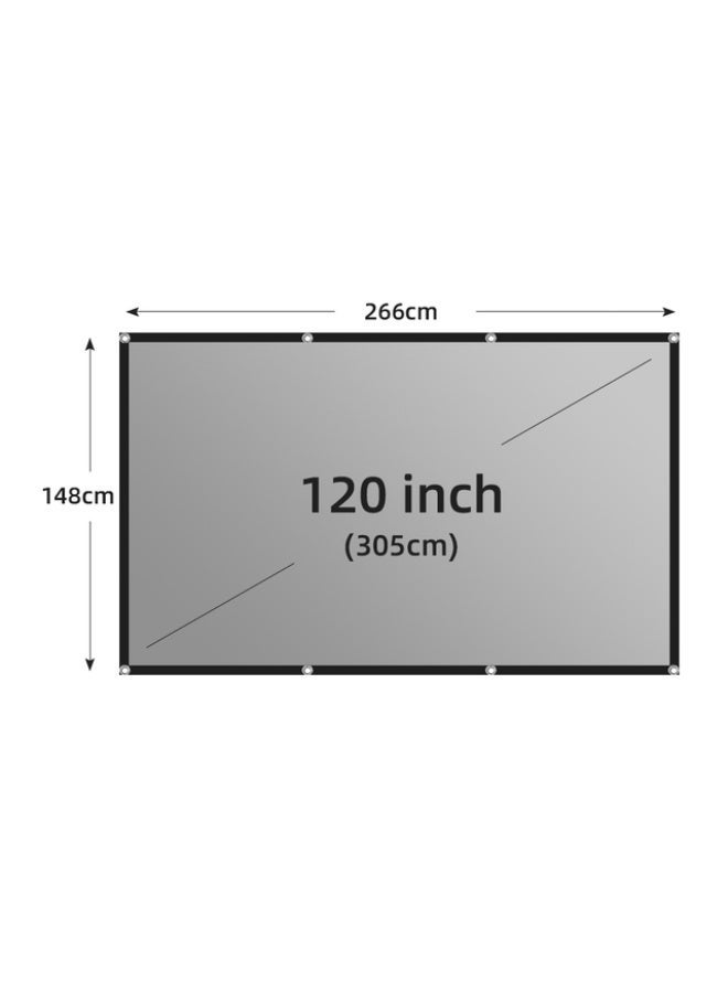 120-inch Projector Screen, Portable 16:9 4K Reflective Fabric Cloth Projection Gray Screen For 1LCD Series Movie Video Home Projectors Easy to Install without Drilling Holes - Image 2