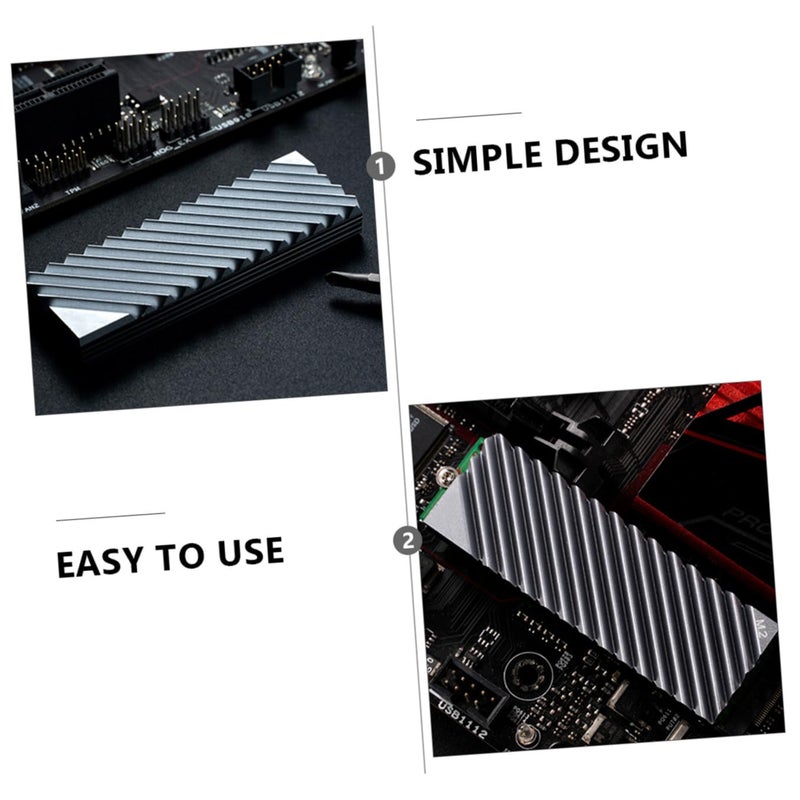 مشتت حرارة من الألومنيوم M 2 2280 لـ SSD، بشفرات رقيقة رمادية، مبرد معدني لمكونات الكمبيوتر - Image 4