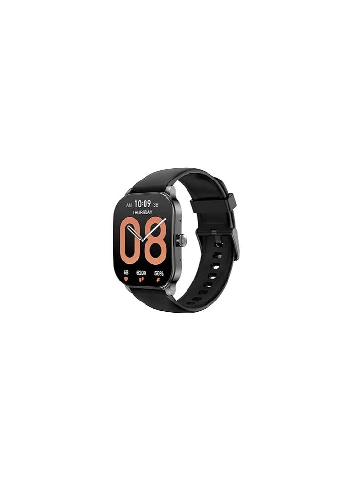 Smart Watch w 1.96" AMOLED Display, Bluetooth Calling, 12-Day Battery Life, AI Voice Assistance, 100 Sports Modes, 24H HR Monitor, Music Control, Black|1 year manufacturer warranty  - Image 1