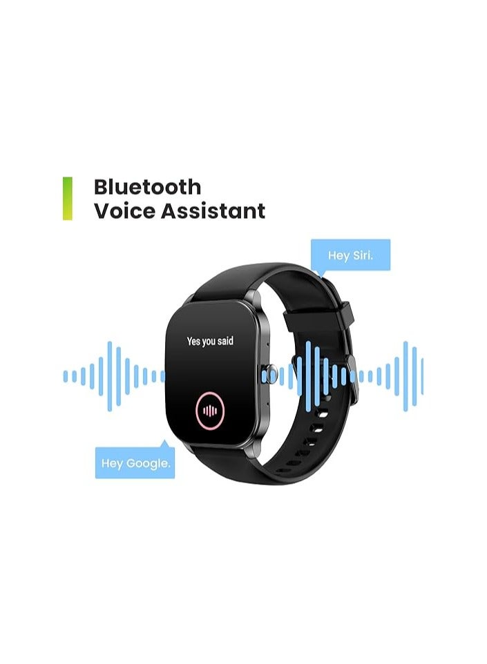 Smart Watch w 1.96" AMOLED Display, Bluetooth Calling, 12-Day Battery Life, AI Voice Assistance, 100 Sports Modes, 24H HR Monitor, Music Control, Black|1 year manufacturer warranty  - Image 4
