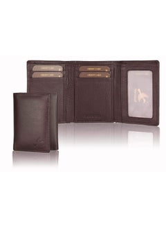 HORNBULL HORNBULL Men's Brown Tri Fold Genuine Leather Wallet for Men | Branded Mens Wallet with RFID Blocking | Classic Design Gift Wallet for Mens and Boys  - Image 3