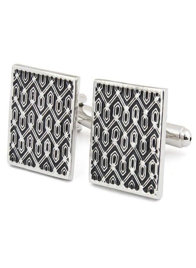 Peluche Designer Black Enamel Cufflinks for Men - Image 1