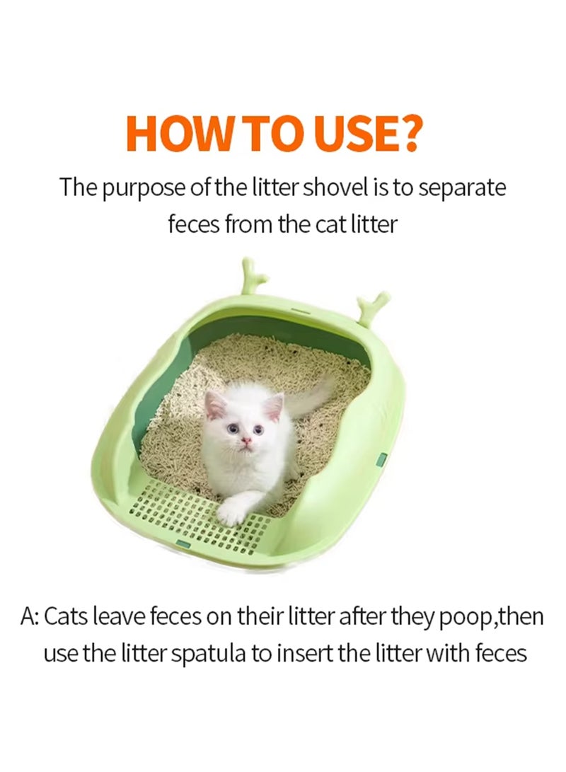 Destinydeal مغرفة فضلات الحيوانات الأليفة - مجرفة فضلات القطط من البلاستيك المتين مع مقبض مريح - Image 5