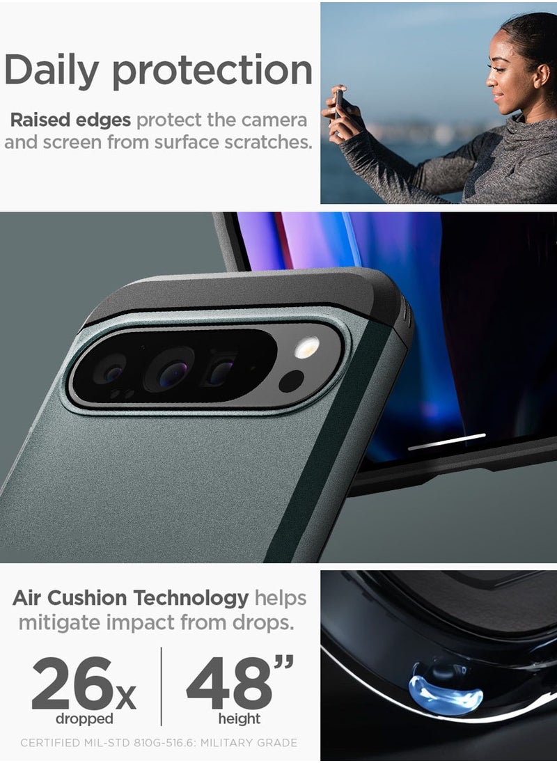 Spigen Tough Armor Google Pixel 9 Pro XL Case Cover with Extreme Impact Foam - Abyss Green  - Image 4