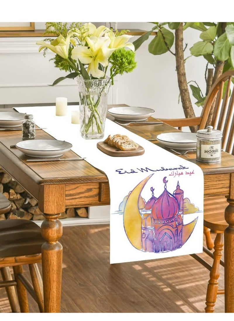 General Eid Mubarak Table Flag Table Runner Ramadan Kareem Table Decorations Star Moon Lantern Ramadan Decor Sets For  Dining Supply  - Image 1