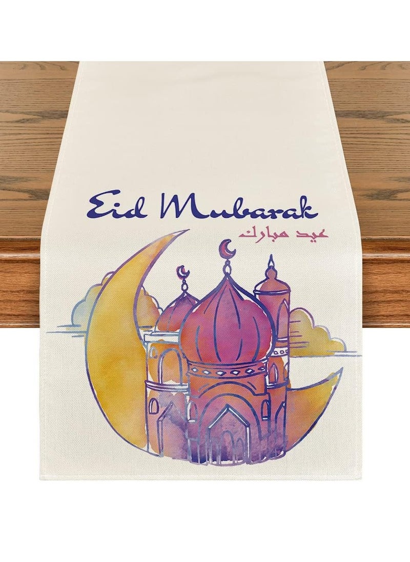 General Eid Mubarak Table Flag Table Runner Ramadan Kareem Table Decorations Star Moon Lantern Ramadan Decor Sets For  Dining Supply  - Image 3