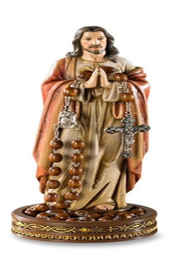 CB Sacred Heart of Jesus Rosary or Jewelry Holder 8 1/2 Inch Resin Statue of Christ by Avalon Gallery