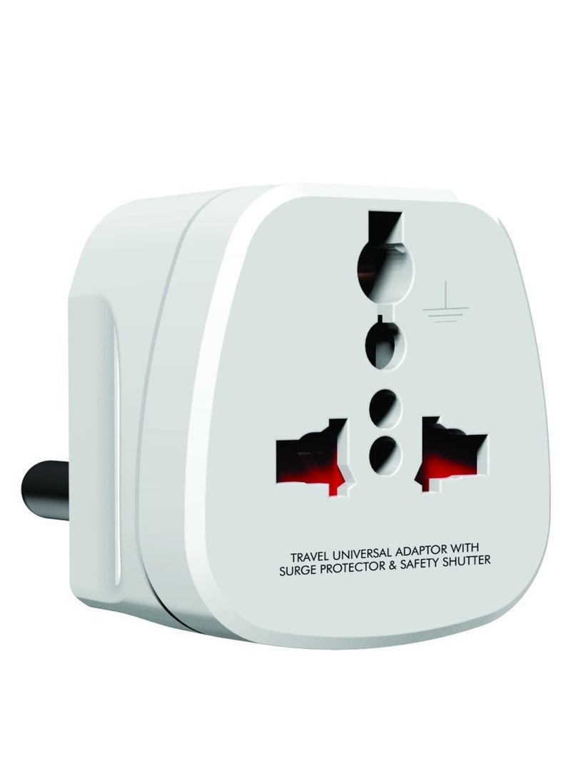 Modular 3013-3 Pin Travel Universal Adaptor (Suitable for 16A Sockets with Surge Protextor and Safety Shutter) - Image 3