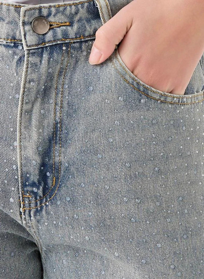 Splash FAV BLUE High Rise Jeans with Embellishments for Women | Best Price UAE