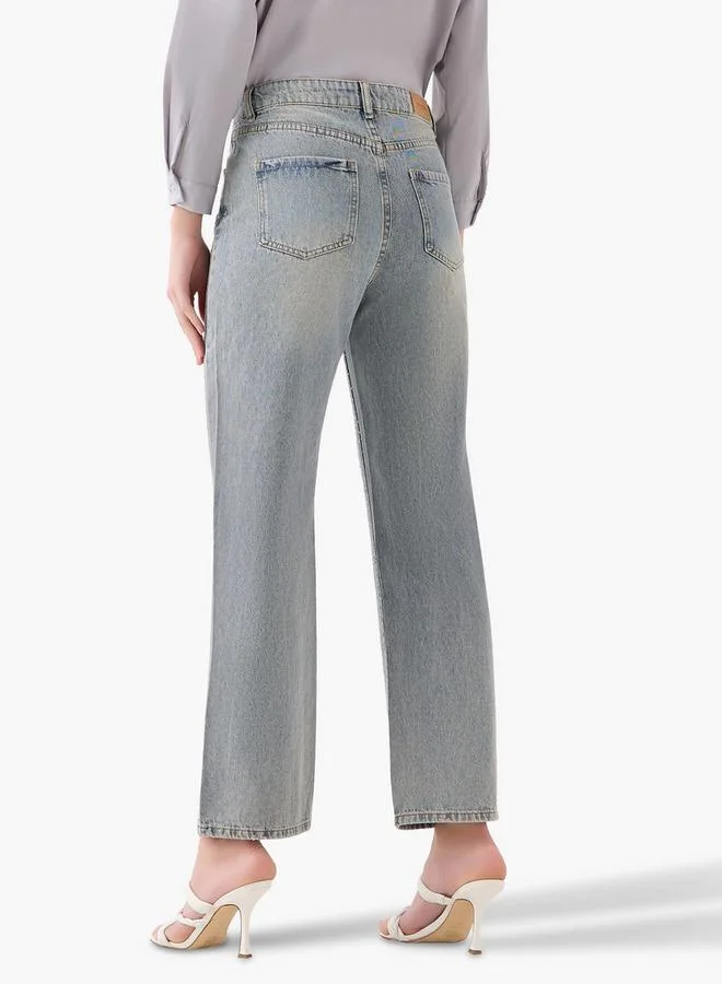 Splash FAV BLUE High Rise Jeans with Embellishments for Women | Best Price UAE