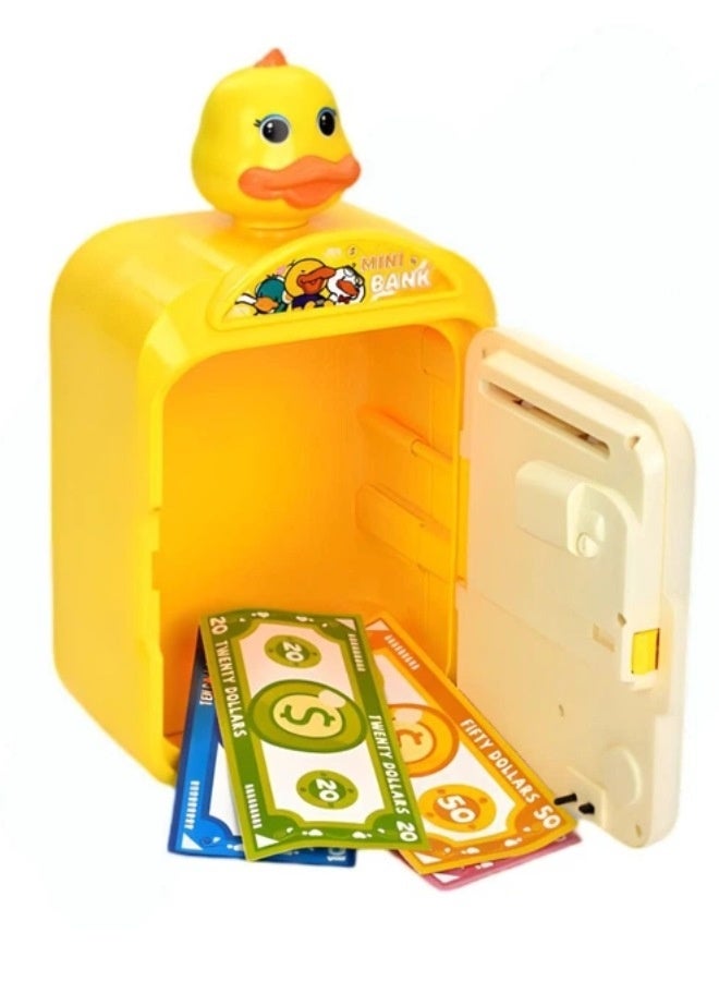 Electronic piggy bank MK 5686 — safe for children with code lock and bills, with duck - Image 2