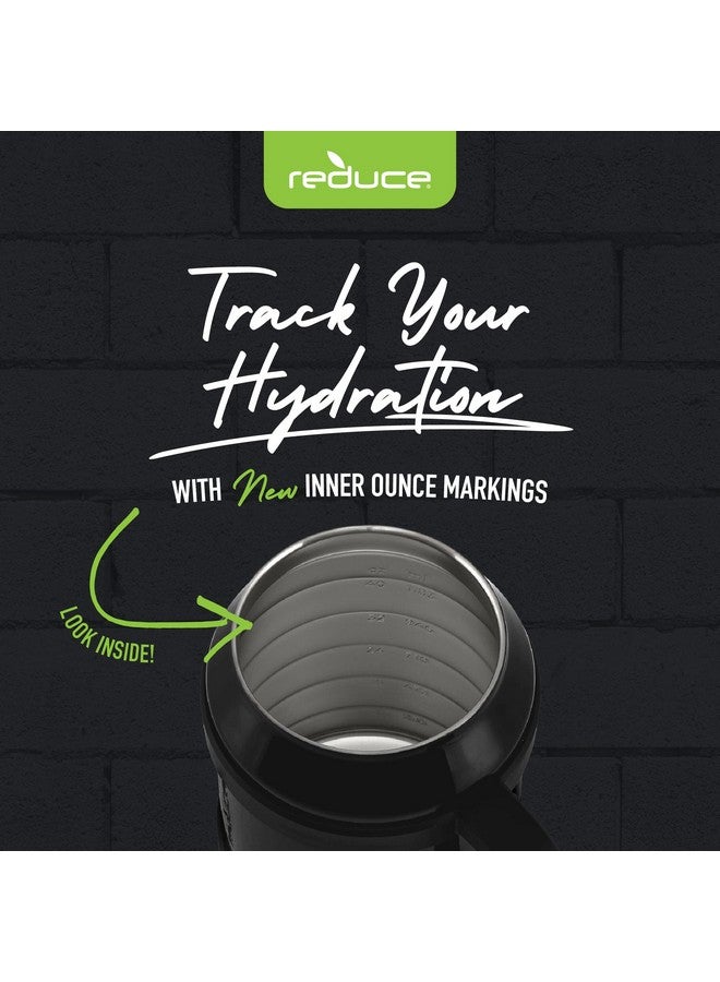 REDUCE Reusable 50 oz Cold1 Water Tumbler - Ergonomic Handle - Double-Wall Insulation - Sturdy Desktop/Tabletop Mug with Lid and Straw - BPA-Free - Stainless Steel for Gym, Home, or Office- Phantom - Image 3