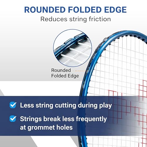 Jager_Smith Jager-Smith JS2000(Blue,White) Combo Aluminium Badminton Racquet with Tempered Steel Shaft & Featherlite 2 (Pack of 3) Feather Shuttles&Full Cover (Made in India) - Image 5