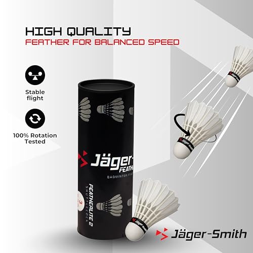 Jager_Smith Jager-Smith JS2000(Blue,White) Combo Aluminium Badminton Racquet with Tempered Steel Shaft & Featherlite 2 (Pack of 3) Feather Shuttles&Full Cover (Made in India) - Image 2