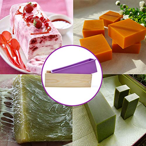 Voulosimi Silicone Soap Mold - Soap Making Cutting Mold Soap Cutter with Wavy Cutter & Straight Slicer and 100 Pcs 6 x 6 inch Shrink Wrap Bags - Image 2