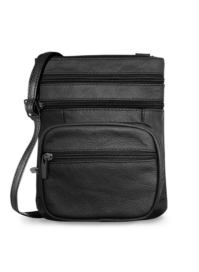 Ciana Genuine Leather Cross Body Bags Purse For Women Purses Women'S Shoulder Sling Handbags Soft Purse For Travel Sports Running Hiking (Black) - Image 1