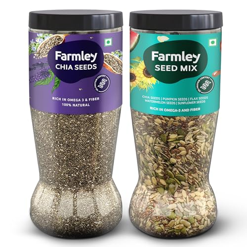 Farmley Seed Mix & Chia Seed I 1 Kg EachI Mixed Seeds I Seeds for Weight Management | Rich in Calcium, Protein & Fibre (Pack of 2) - Image 1