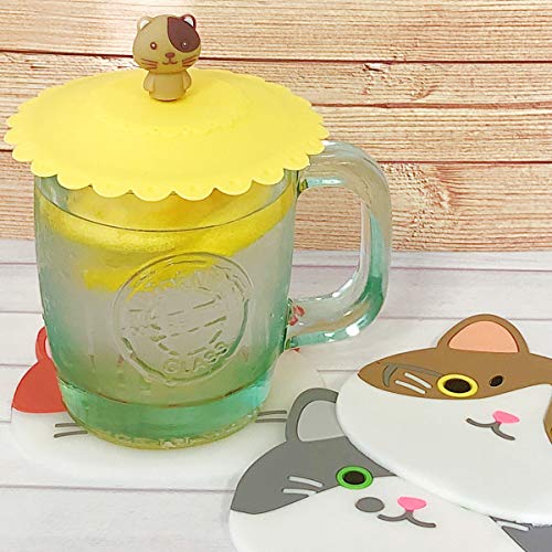 Wrapables® Cute Animal Silicon Cup Lids, Anti-Dust Airtight Mug Covers for Hot and Cold Beverages (Set of 6) - Image 3