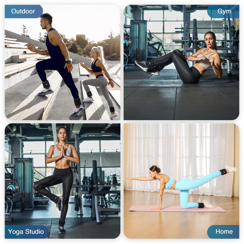ZELUS 1 Pair Adjustable Ankle Weights, 5-10 lb Z-Fit Ankle Weights for Women Men, Ultra Thin Leg Weights for Women with Adjustable Straps, 1-5 lb per Arm Weight for Gym Home Yoga Jogging Walking - Image 5