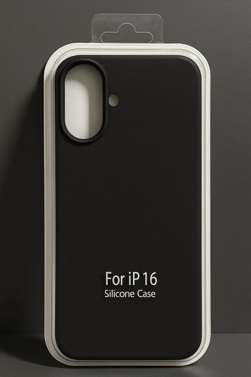 For iPhone 16 Silicone Case – Slim Shockproof Protective Back Cover, Soft & Lightweight, Black - Image 2