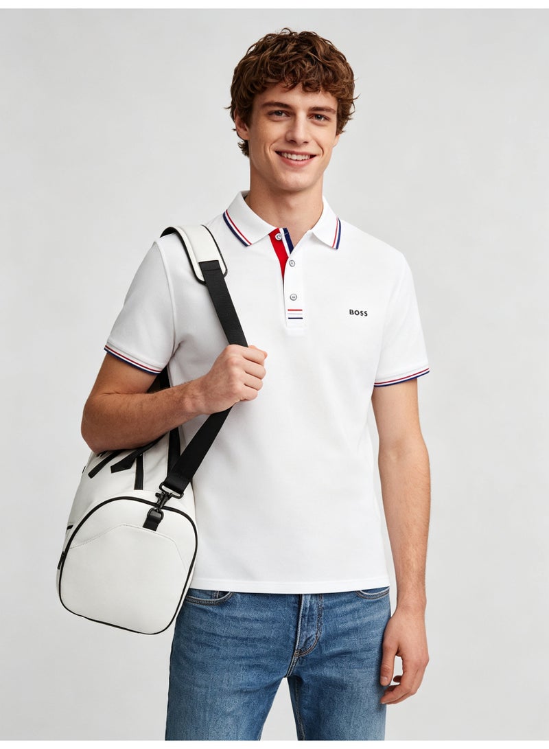 BOSS Unisex Short Sleeve Polo Shirt Casual Everyday Wear White - Image 1
