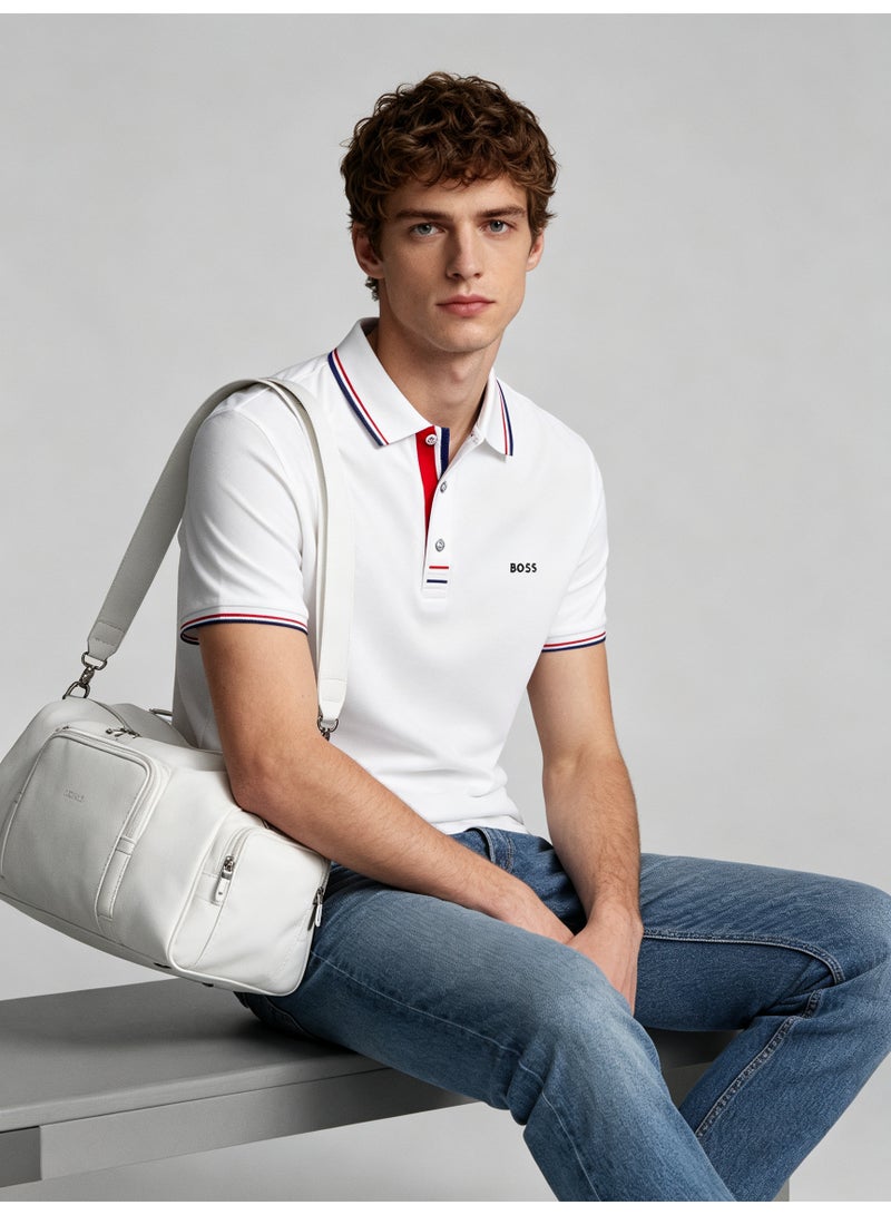 BOSS Unisex Short Sleeve Polo Shirt Casual Everyday Wear White - Image 2