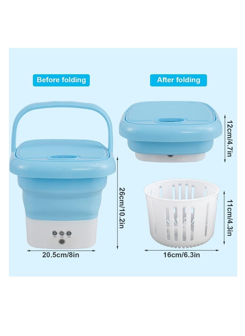Yuwell Folding Washing Machine Mini Automatic Clothes Washing Machine Portable Lightweight Automatic Washing Machine With Detachable Drain Basket 8 Liter Portable Washer Spin Dryer With 3 Adjustable Modes  - Image 3