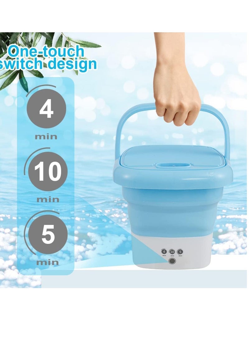 Yuwell Folding Washing Machine Mini Automatic Clothes Washing Machine Portable Lightweight Automatic Washing Machine With Detachable Drain Basket 8 Liter Portable Washer Spin Dryer With 3 Adjustable Modes  - Image 5