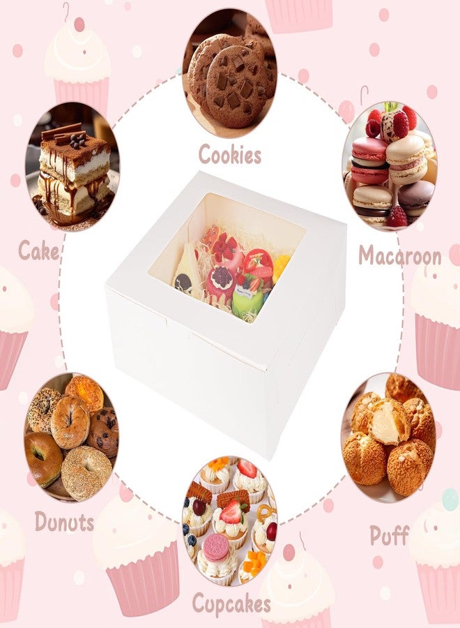 WAYASDCU 12 Piece Cardboard White Cake Boxex | 14 x 14 x 6 Inch | Large Bakery Boxes | Disposable Cake Containers | with Window | White Boxes - Image 4