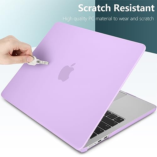 TWOLSKOO Compatible with MacBook Air 13 inch Case M5 2026 M4 2025 M3 M2 2024-2022 A3449 A3240 A3113 A2681, Plastic Hard Shell & Keyboard Cover & Screen Film for MacBook Air 13.6 inch, Purple - Image 4