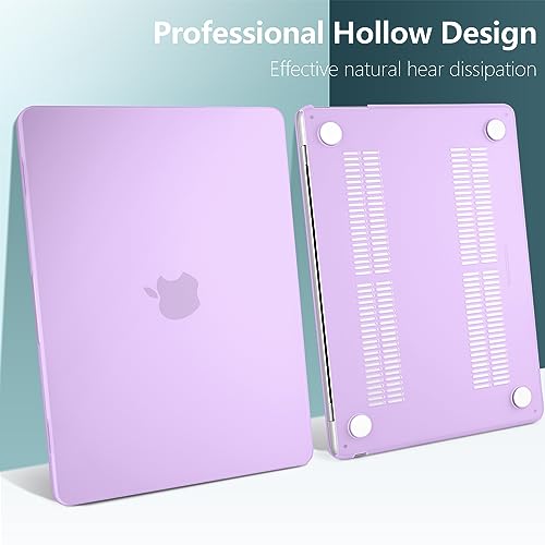 TWOLSKOO Compatible with MacBook Air 13 inch Case M5 2026 M4 2025 M3 M2 2024-2022 A3449 A3240 A3113 A2681, Plastic Hard Shell & Keyboard Cover & Screen Film for MacBook Air 13.6 inch, Purple - Image 5