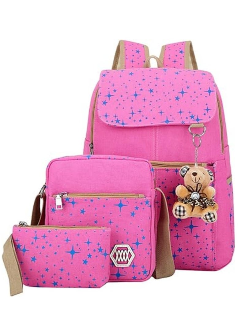 Generic - 3PCS School Backpack Set, Portable Casual Daypack for Boys Girls, Students Shoulder Bag, Laptop Backpack, with Sling Crossbody Bag and Storage Bag, Book Bags, for School College Office Travel - Image 1