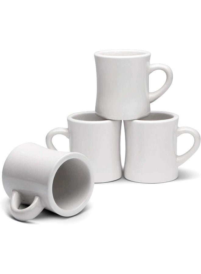 Serami Classic Super White Diner Mugs for Coffee with 11oz Capacity, Set of 4 - Image 1