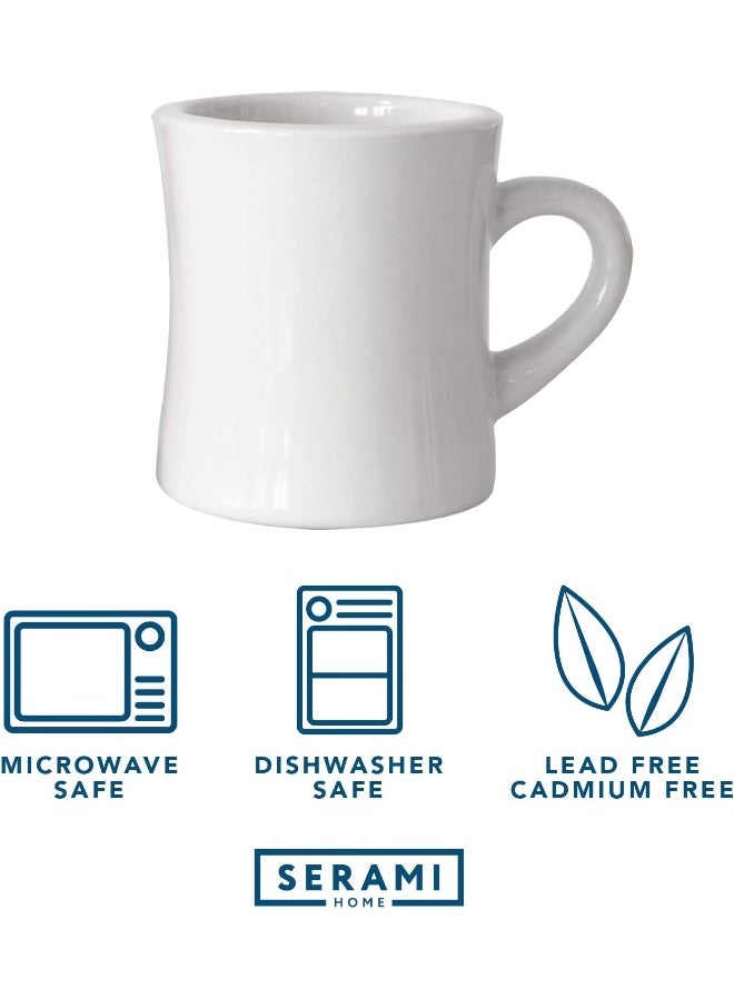 Serami Classic Super White Diner Mugs for Coffee with 11oz Capacity, Set of 4 - Image 4
