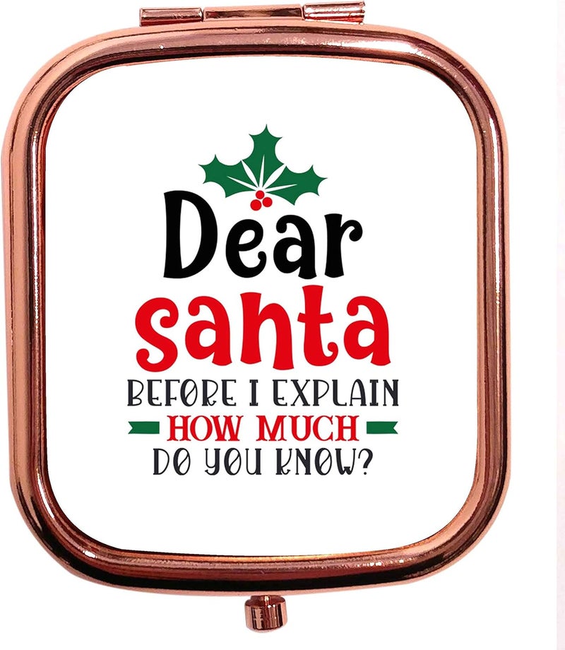 Rose Gold Square Compact Mirror Santa How Much Do You Know