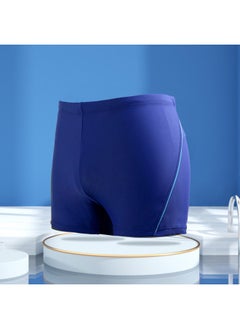 Generic Simple Printed Men's Swimming Trunks Plus Size Soft And Comfortable Lining Adult Hot Spring Boxer Swimming Trunks Wholesale-Color:Blue Lines-Size:L (recommended 37.50 Kg-47.50 Kg  - Image 1