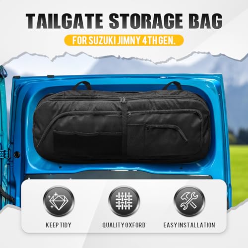 Autorder Tailgate Storage Bag for Suzuki Jimny 2019-2025 Accessories Detachable Oxford Back Door Cargo Organizer Pockets Punch-free Adsorption Trunk Storage Organizer with Multiple Pockets - Image 2
