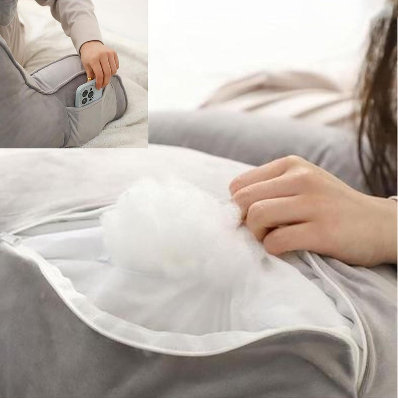 Reading Pillow Ergonomic Lumbar Support Cushion,with with Washable Covers Detachable Neck,Back Support Cushion with Arm Support Gaming,Reading Or Watching TV - Image 4
