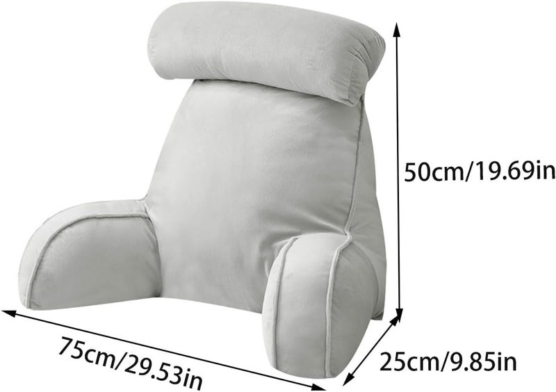 Reading Pillow Ergonomic Lumbar Support Cushion,with with Washable Covers Detachable Neck,Back Support Cushion with Arm Support Gaming,Reading Or Watching TV - Image 2